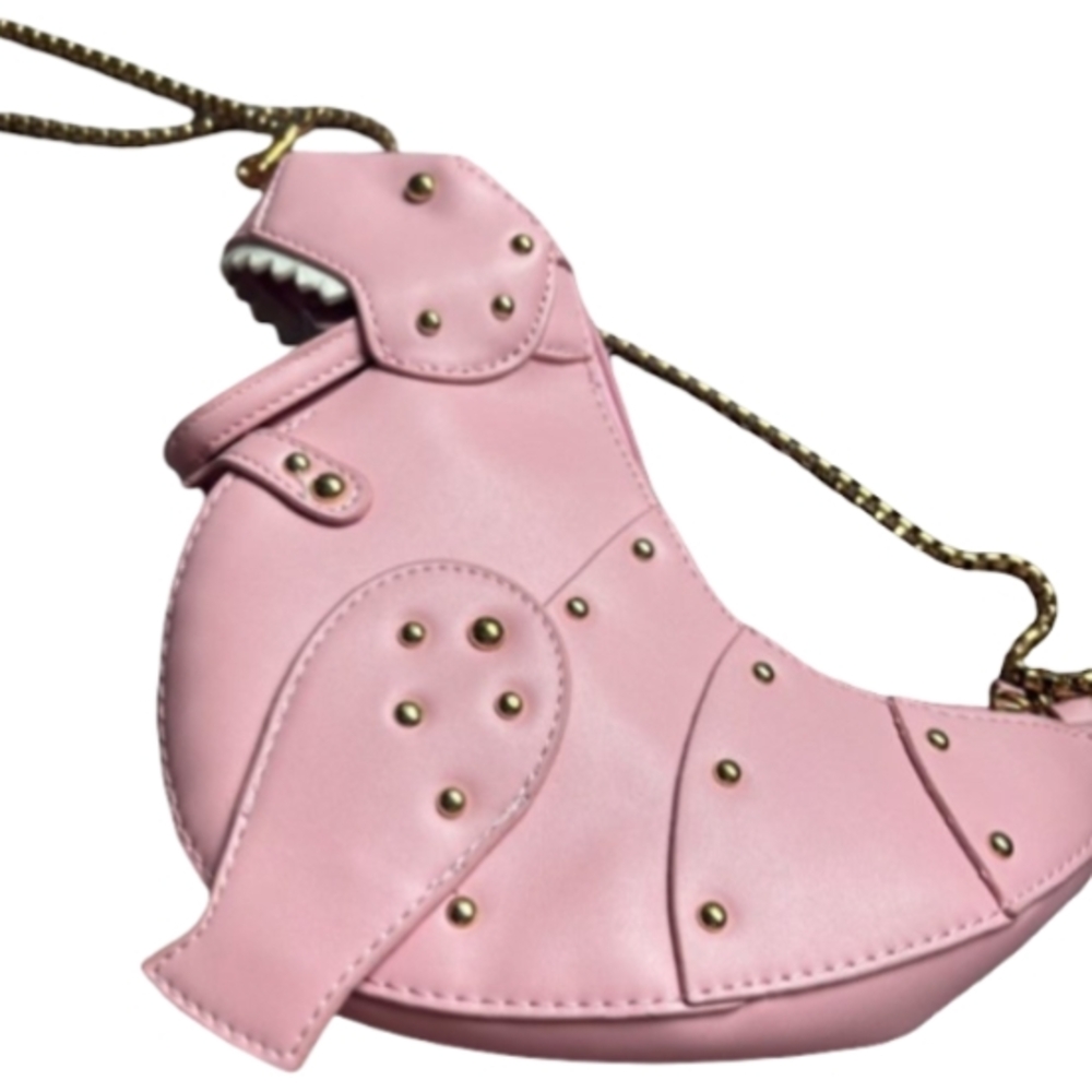Dinosaur-Shaped Crossbody Purse Pink Novelty Bag Festival Party Trendy Dino